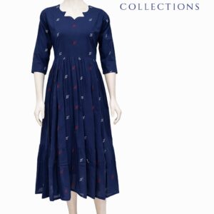 midnight blue classic printed frock