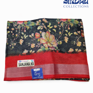 midnight floral designer saree