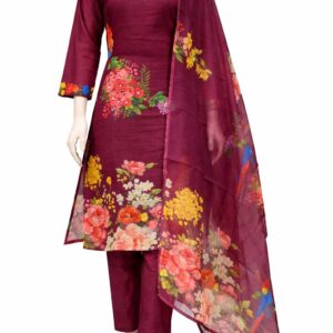 semi linen cotton 3 piece set in a new design