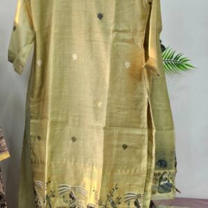 pista colour jamdhani dress with lining pant and duppat