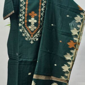 green jamdhani kurti set