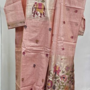 peach colou kurti set