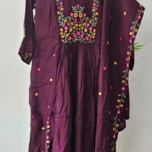 peach colou kurti set