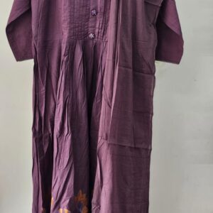 grape wine mul cotton collar neck kurti set