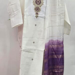 roman silk kurti set with contrast pant and duppata