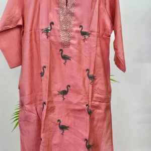 peach vertical silk cord set
