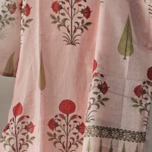 peach kota kurti set
