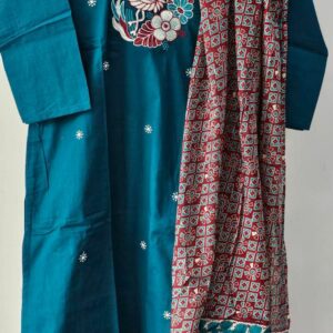 blue cotton kurti sets