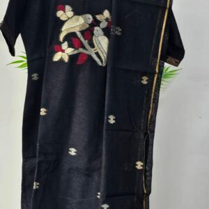 black pure zamdhani kurti set