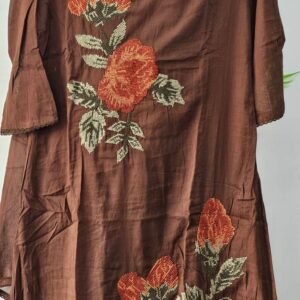 brown colour mul cotton kurti sets